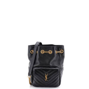 Saint Laurent Mini Joe Bucket Bag Matelasse Chevron Leather